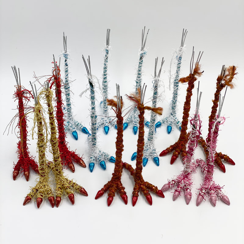 Bird legs for textile art sculptures