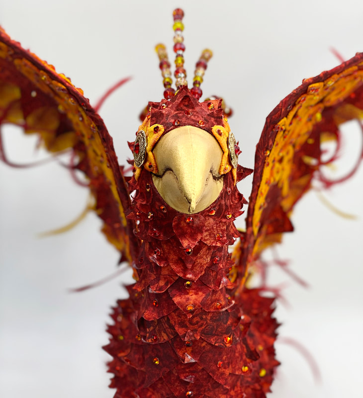 Desire, a phoenix textile sculpture by Linda Blust