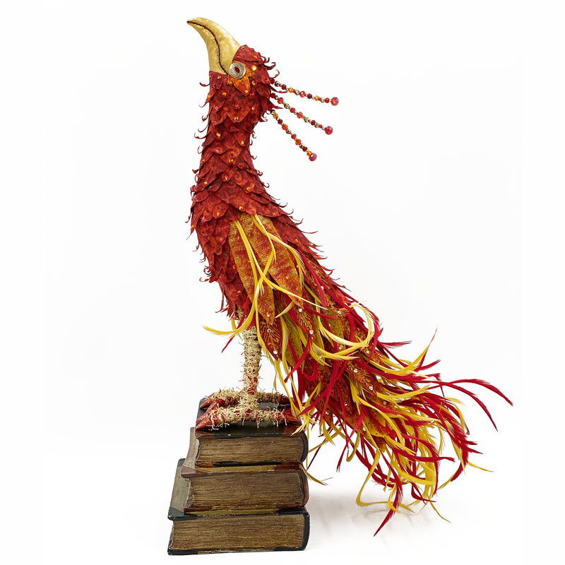 Joy, a phoenix textile sculpture by Linda Blust